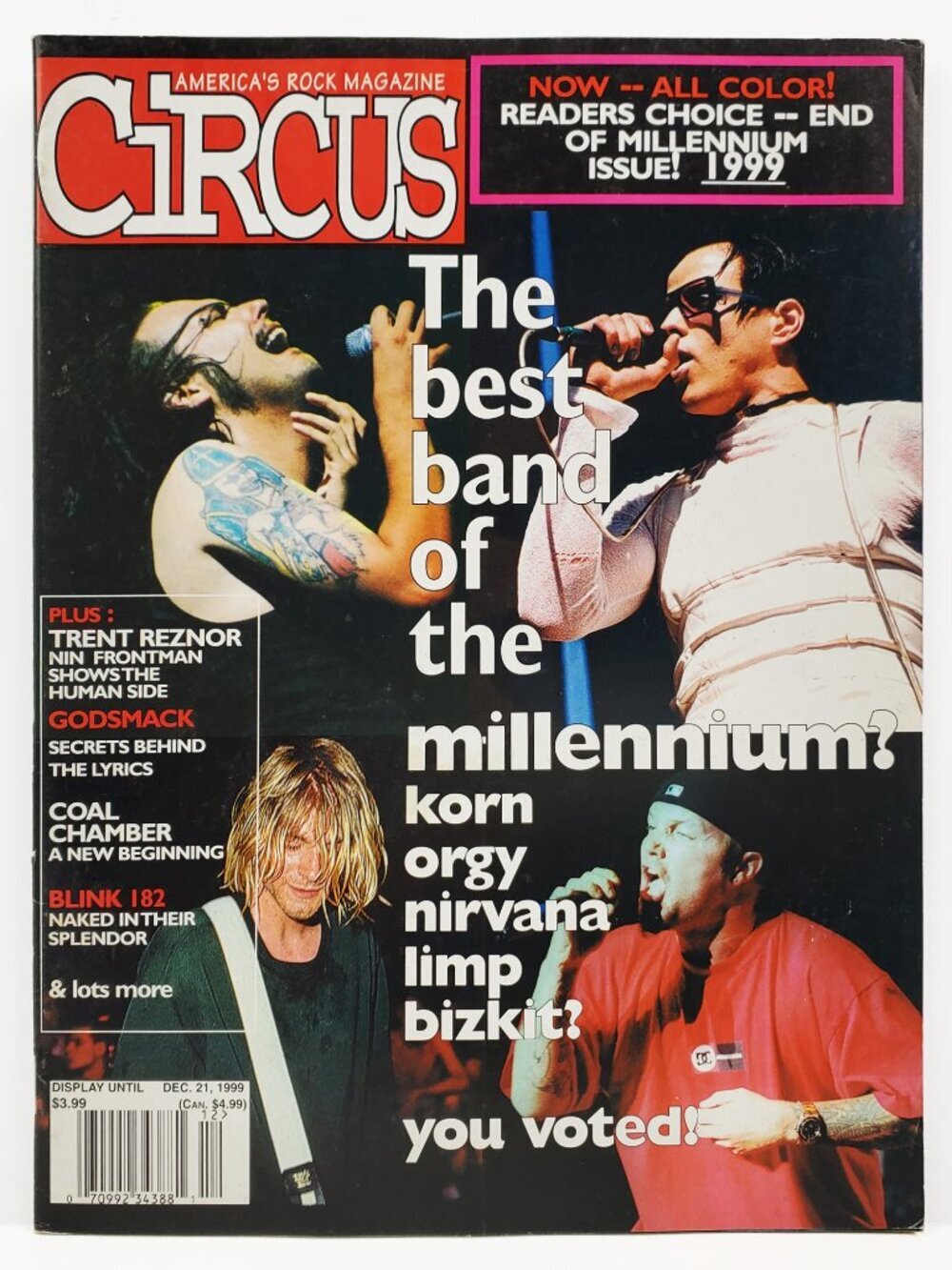 Circus Magazine VTG 1999 Y2K Nirvana Marilyn Manson Korn NIN Cobain Reznor Blink